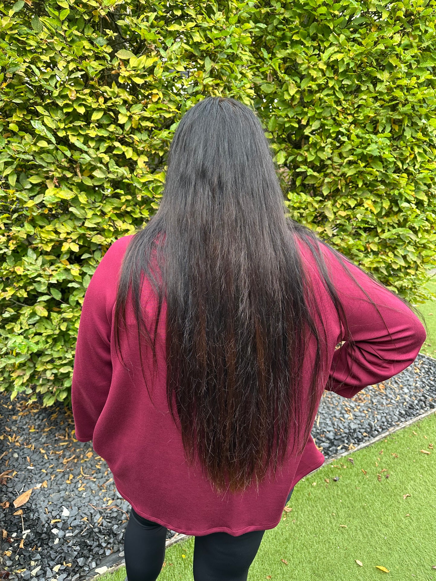 Poncho met mouwen en 2 knopen BORDEAUX