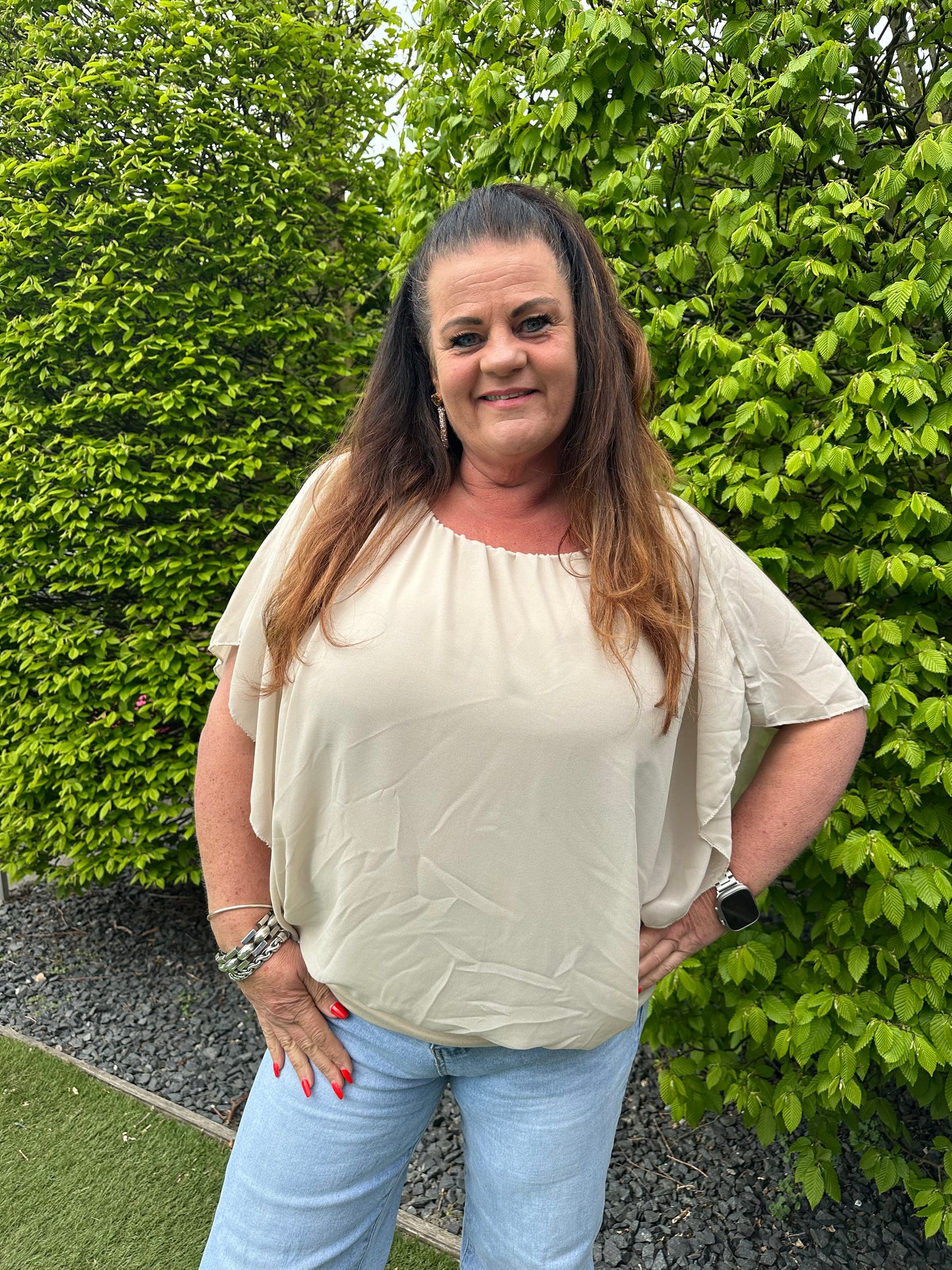 VLEERMUIS KORTE MOUW BEIGE