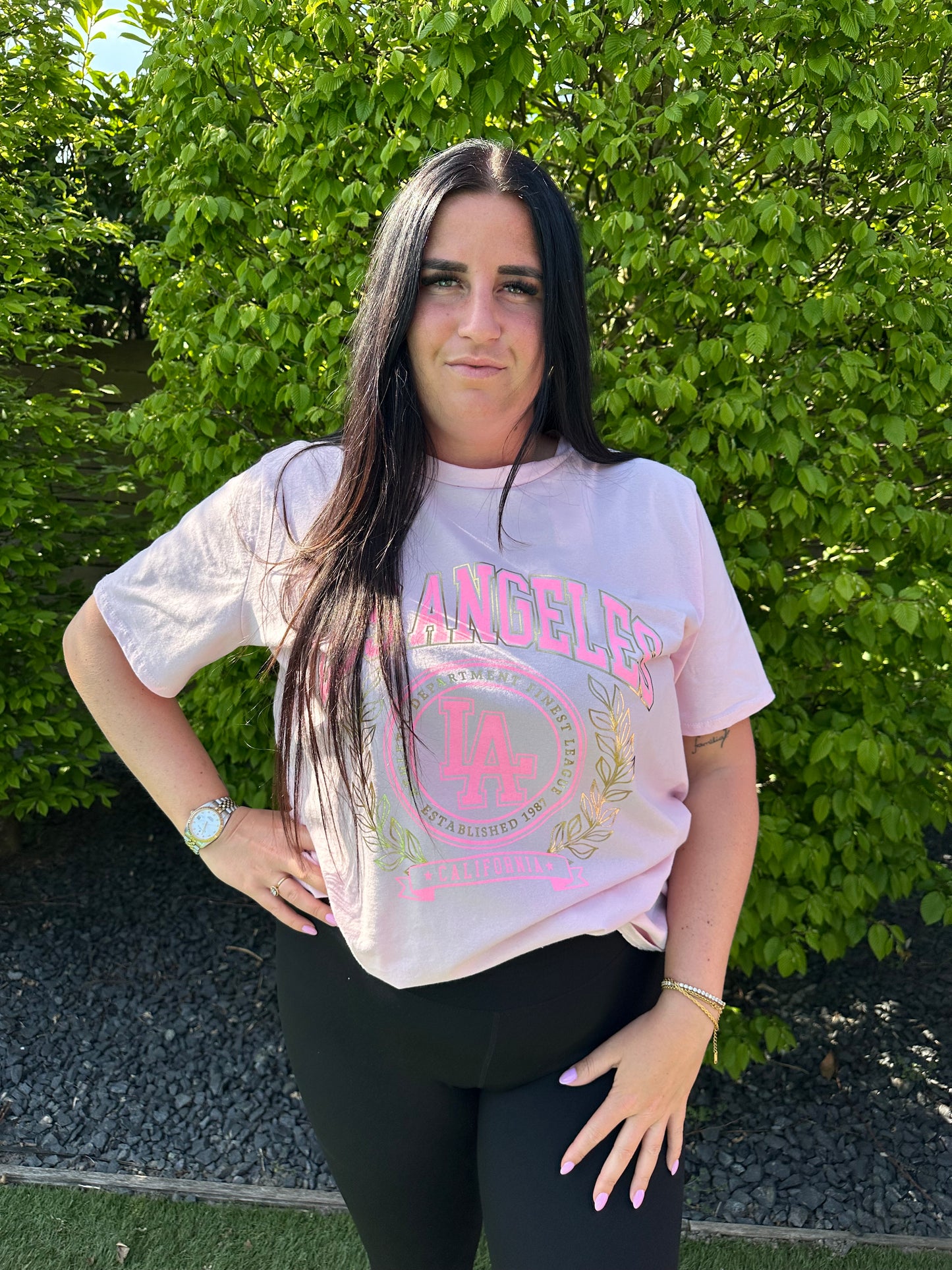 T-SHIRT MET PRINT LA ROZE