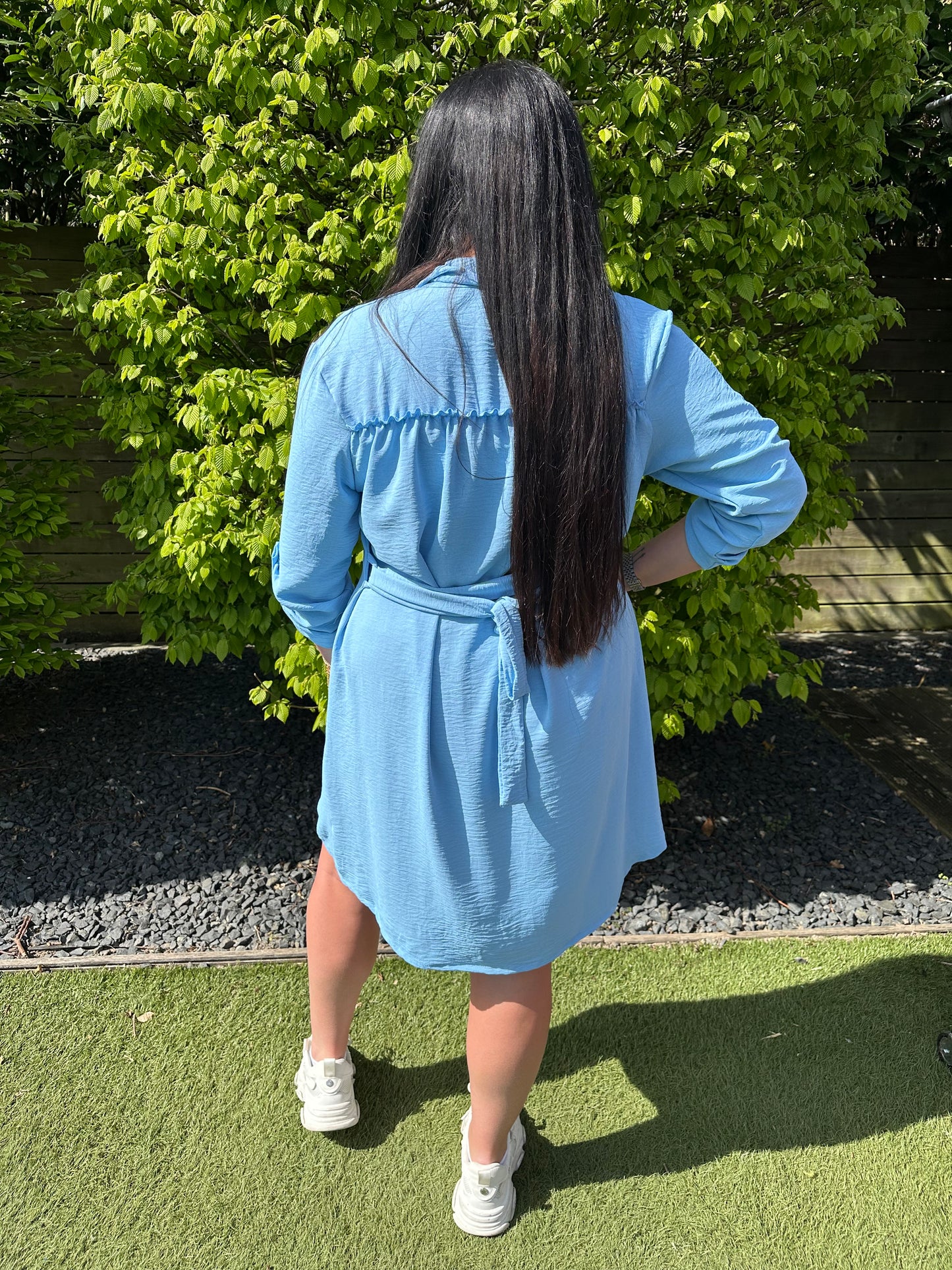TUNIEK/JURK DOORKNOOP LICHT BLAUW