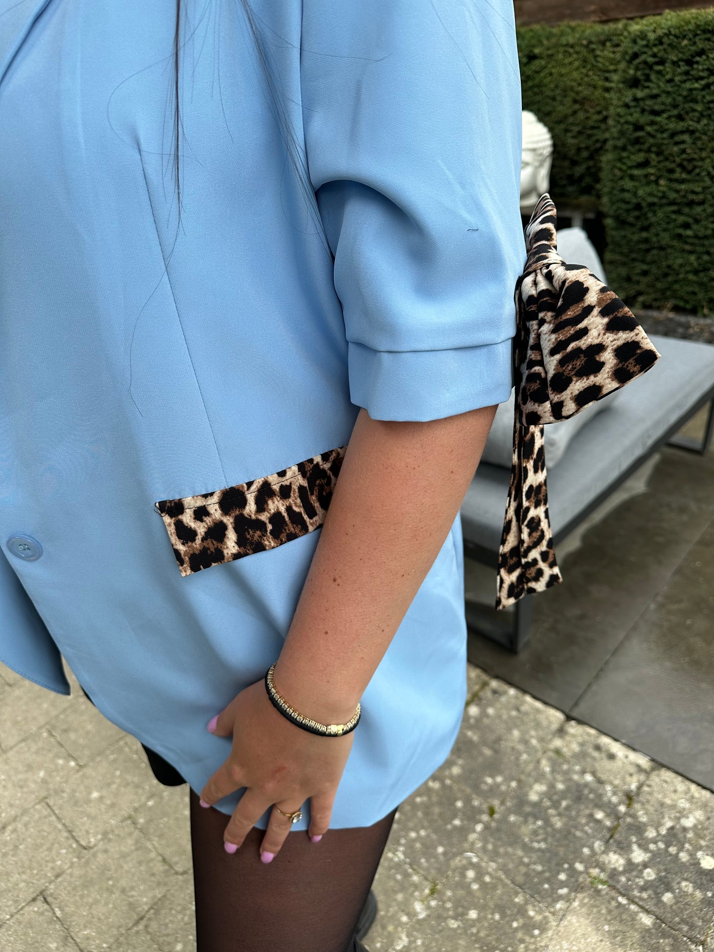 BLAZER PANTERDETAILS XXL LICHT BLAUW