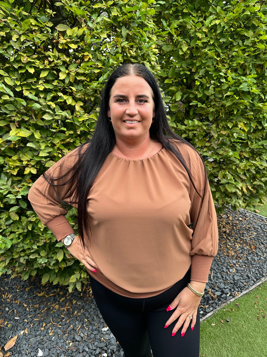 Blouse vleermuis met lange mouw CAMEL