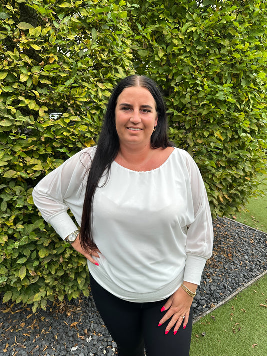 Blouse vleermuis met lange mouw OFF WHITE