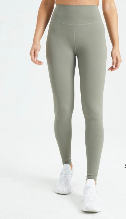 Super fijne hoge legging LICHT ARMY