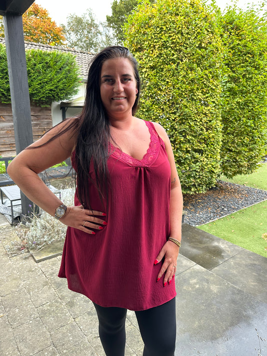 Hemd kant XXL BORDEAUX