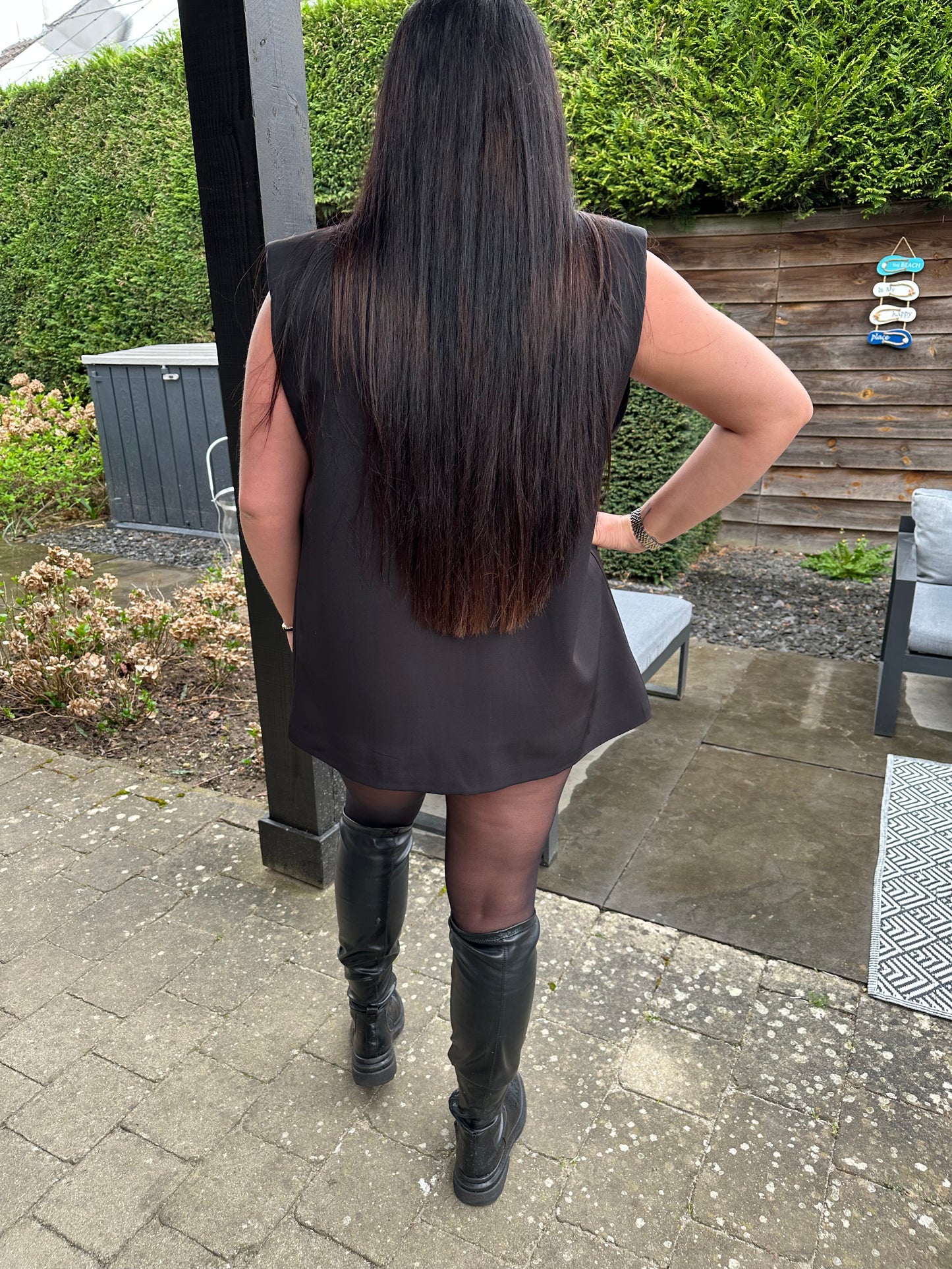GILET MET SCHOUDERVULLING ZWART