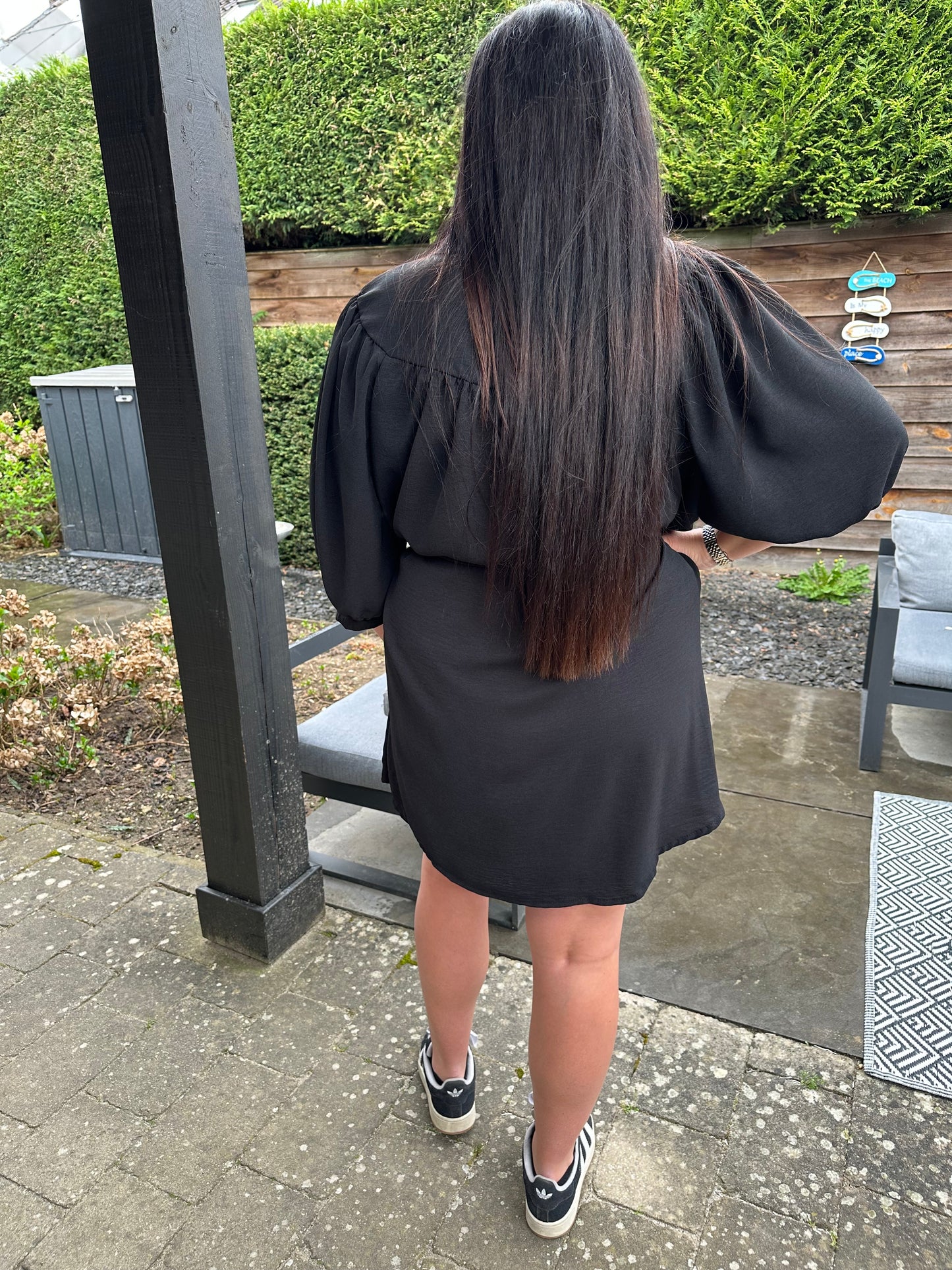 JURK/TUNIEK STRASS KNOPEN ZWART