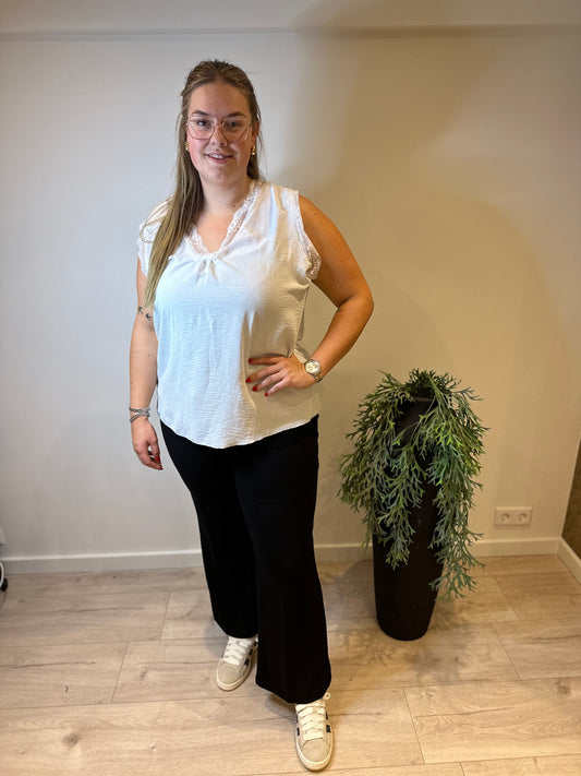 Hemd kant V hals OFF WHITE