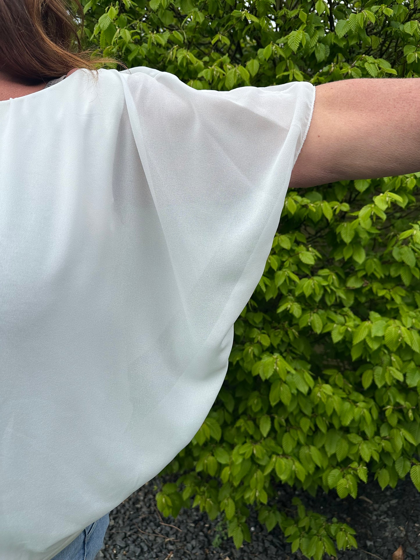 VLEERMUIS KORTE MOUW OFF WHITE