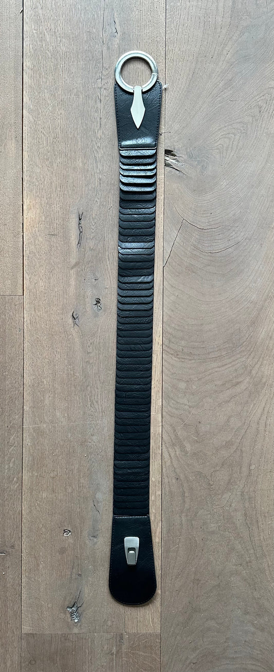 Riem elastiek breed gesp ZWART/ZILVER