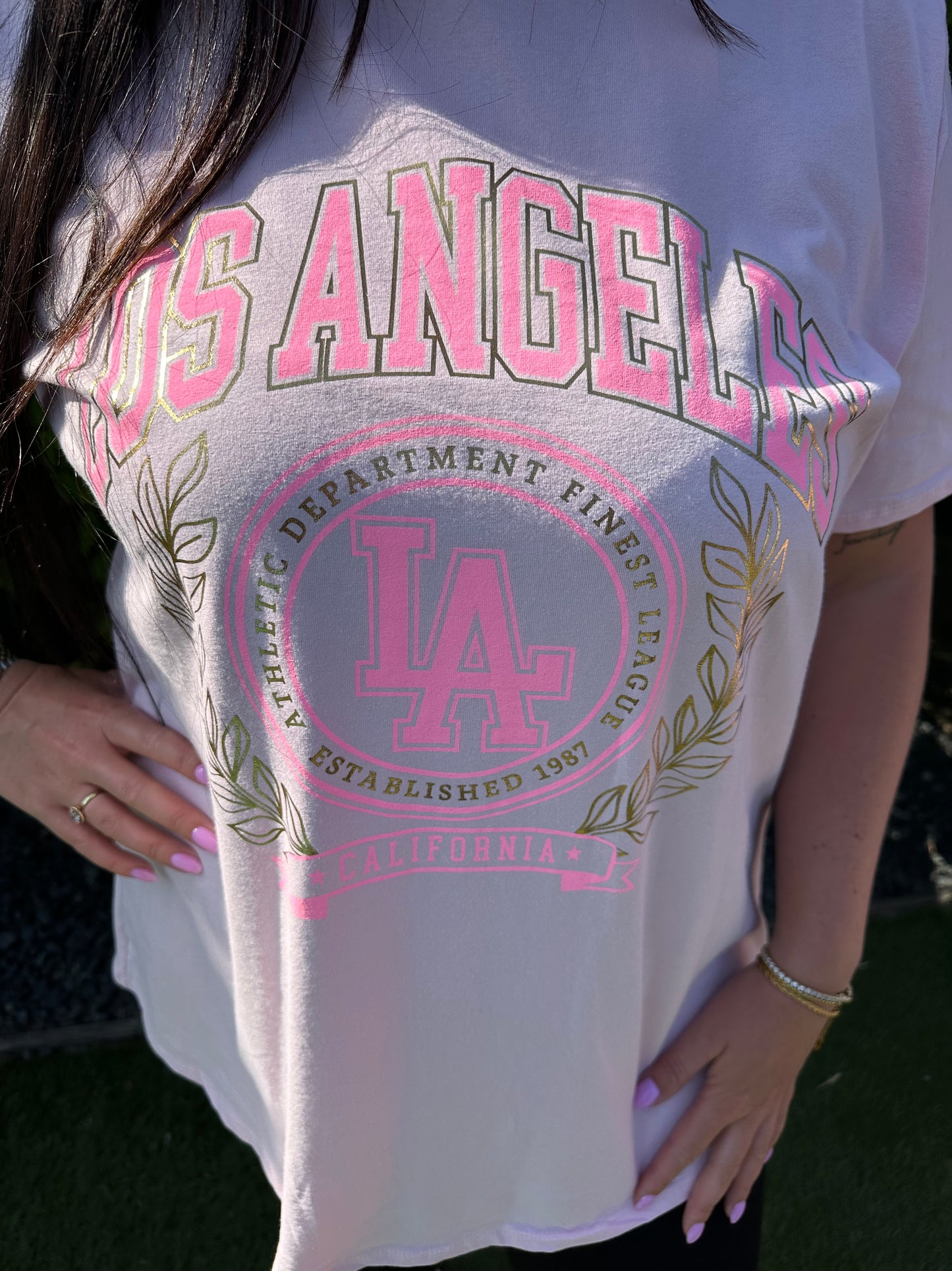 T-SHIRT MET PRINT LA ROZE