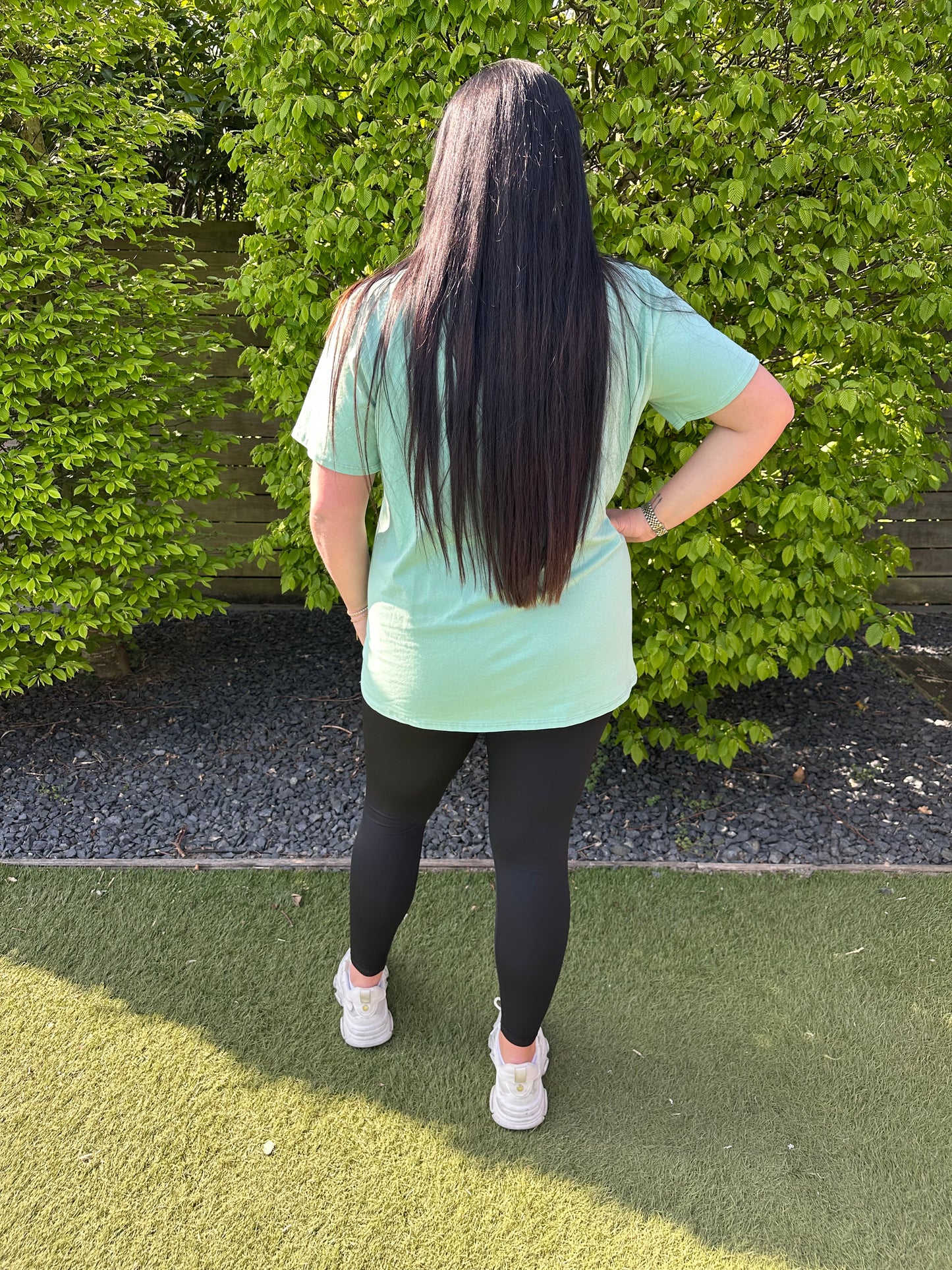 T-SHIRT MET PRINT LA ZEEGROEN