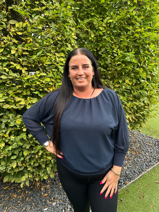 Blouse vleermuis met lange mouw NAVY