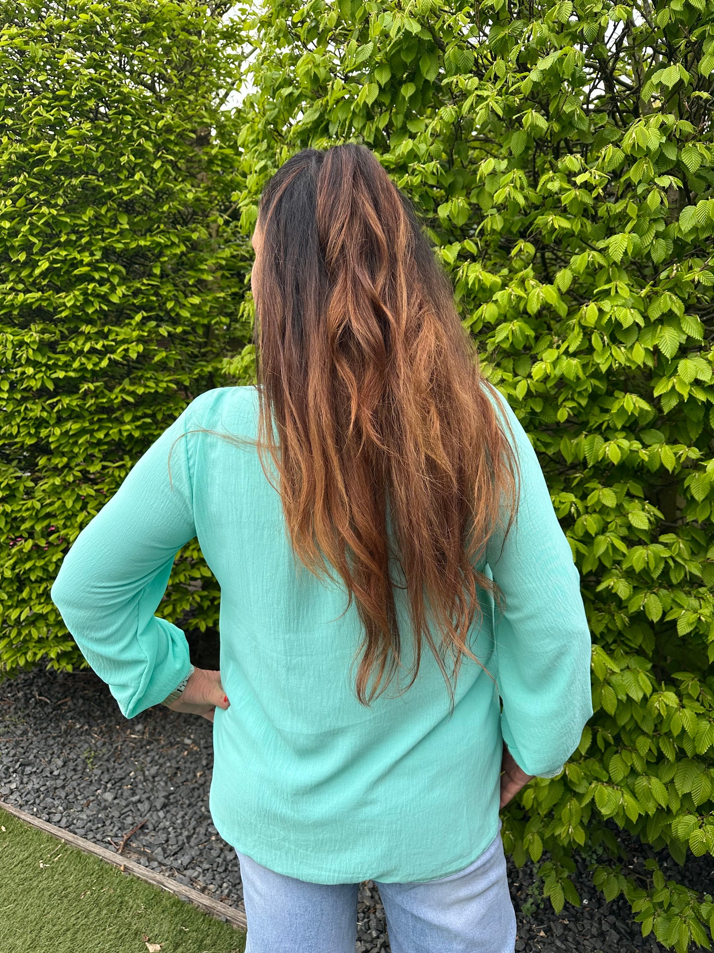 Blouse kant V hals MINT