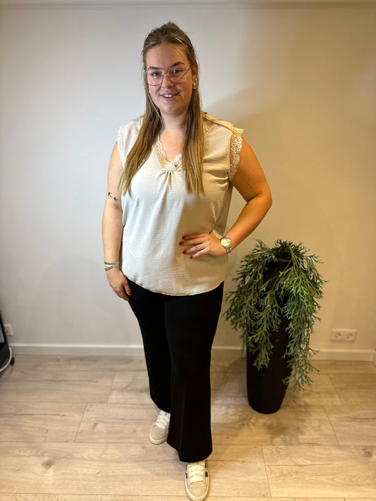 Hemd kant V hals BEIGE