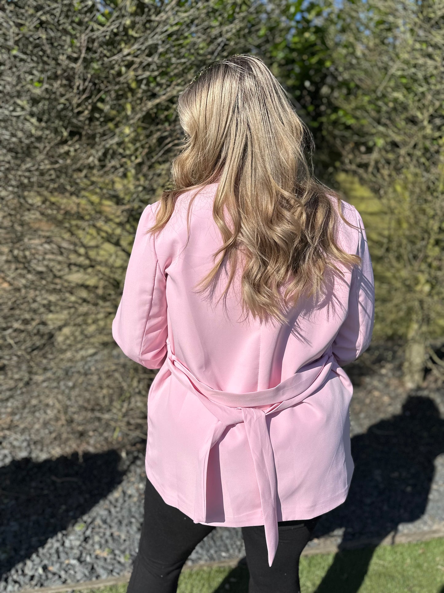 Blazer met ceintuur ROZE