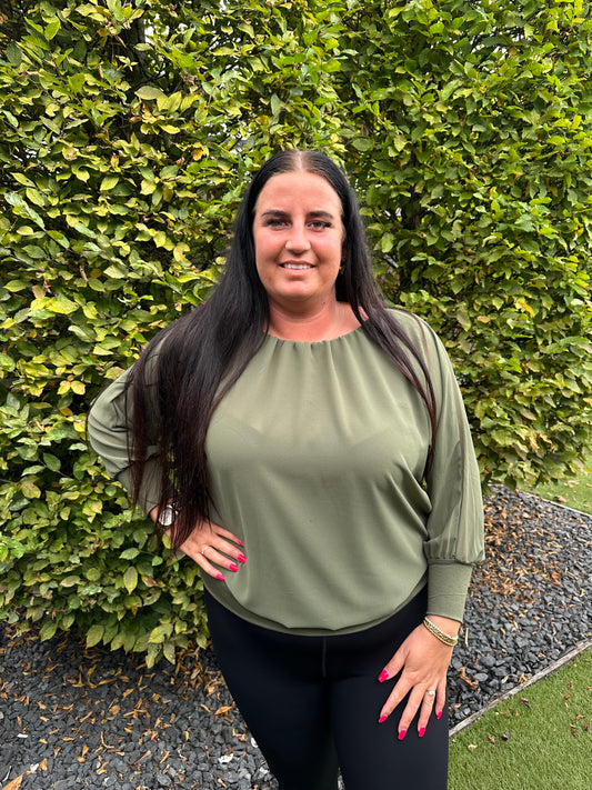 Blouse vleermuis met lange mouw ARMY