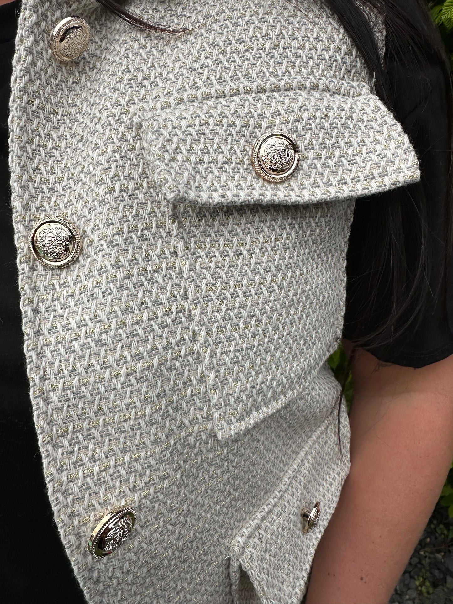 GILET GOUDEN KNOPEN BEIGE