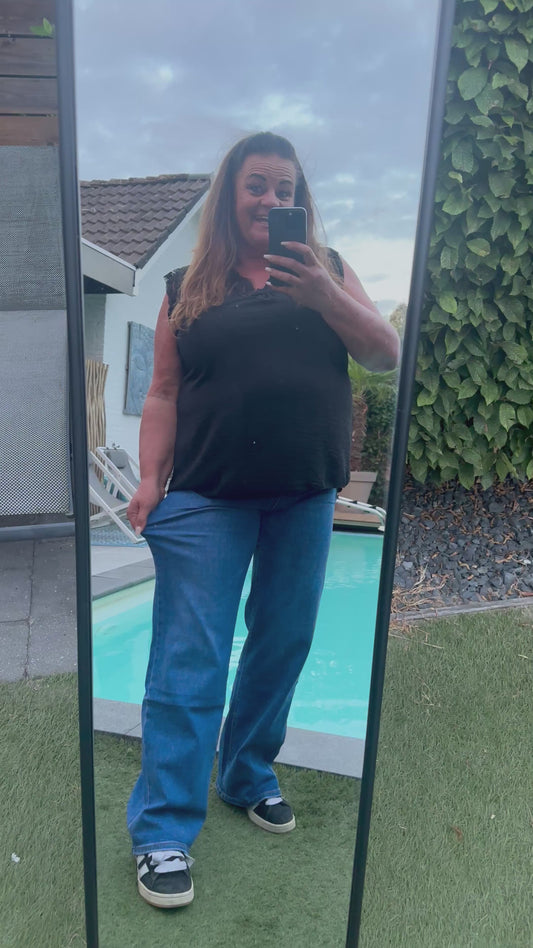 GOODIES spijker blauw WIDE LEG DJ2561