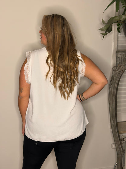 Hemd kant V hals OFF WHITE