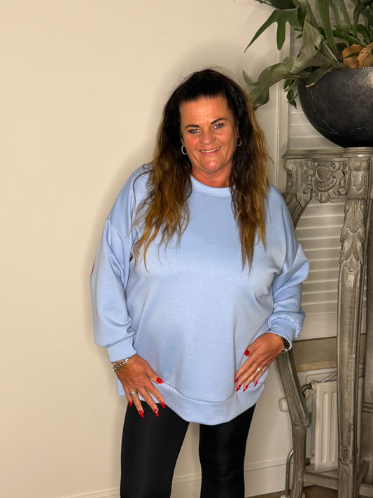 Sweater ‘PARIS’ LICHT BLAUW