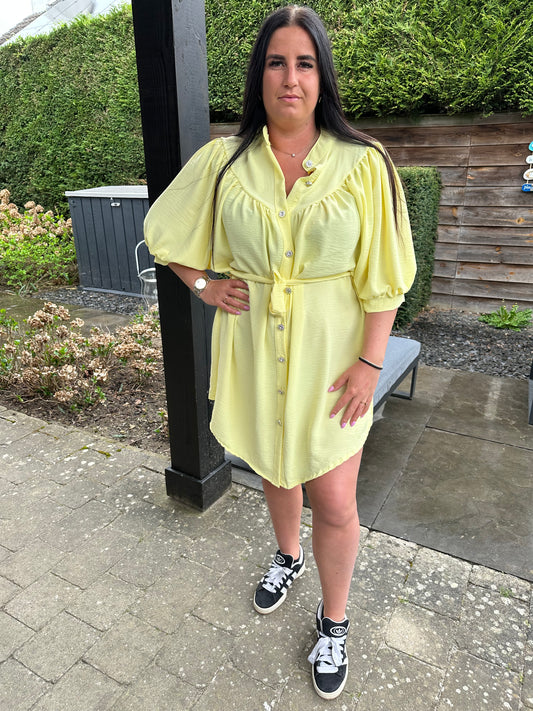 JURK/TUNIEK STRASS KNOPEN GEEL