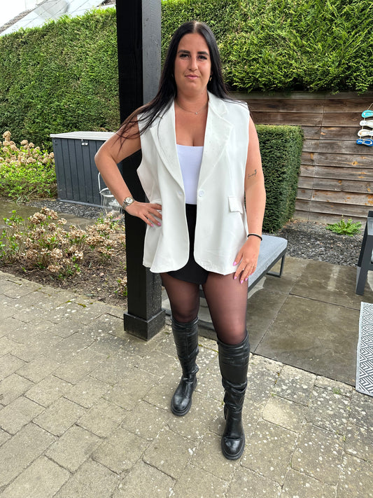 GILET MET STEENTJES OFF WHITE