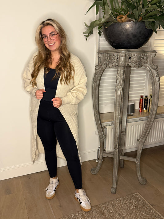 Vest met pofmouw BEIGE