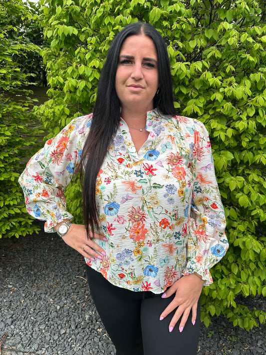 BLOUSE PRINT BLOEM MULTICOLOUR