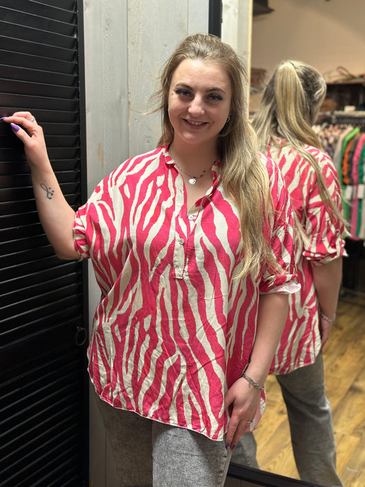 Blouse zebra fuchsia