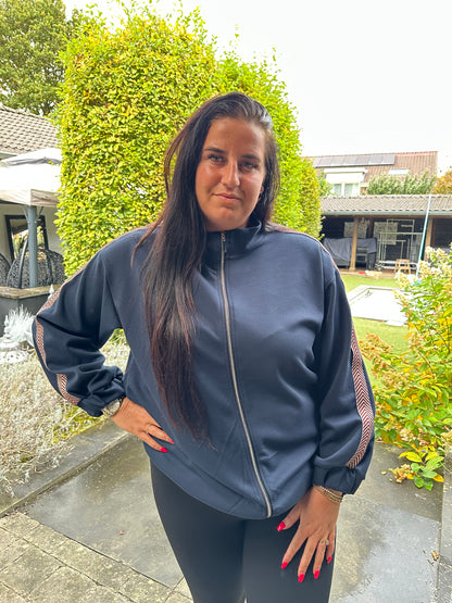 Bomber vestje met streep NAVY