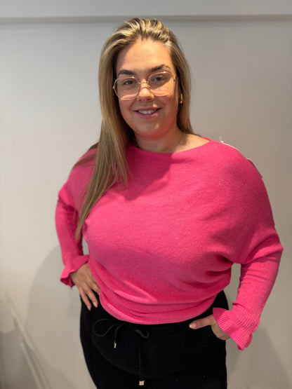 Vleermuistrui met trompetmouw FUCHSIA