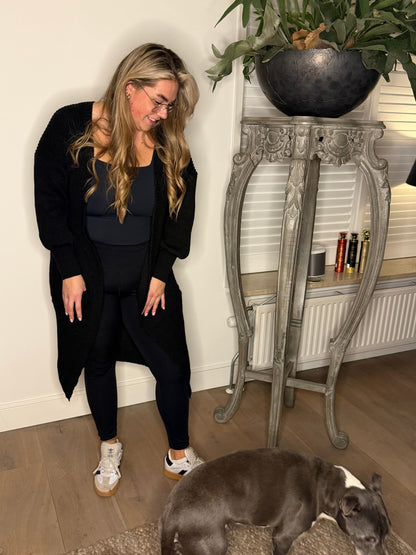 Vest met pofmouw ZWART