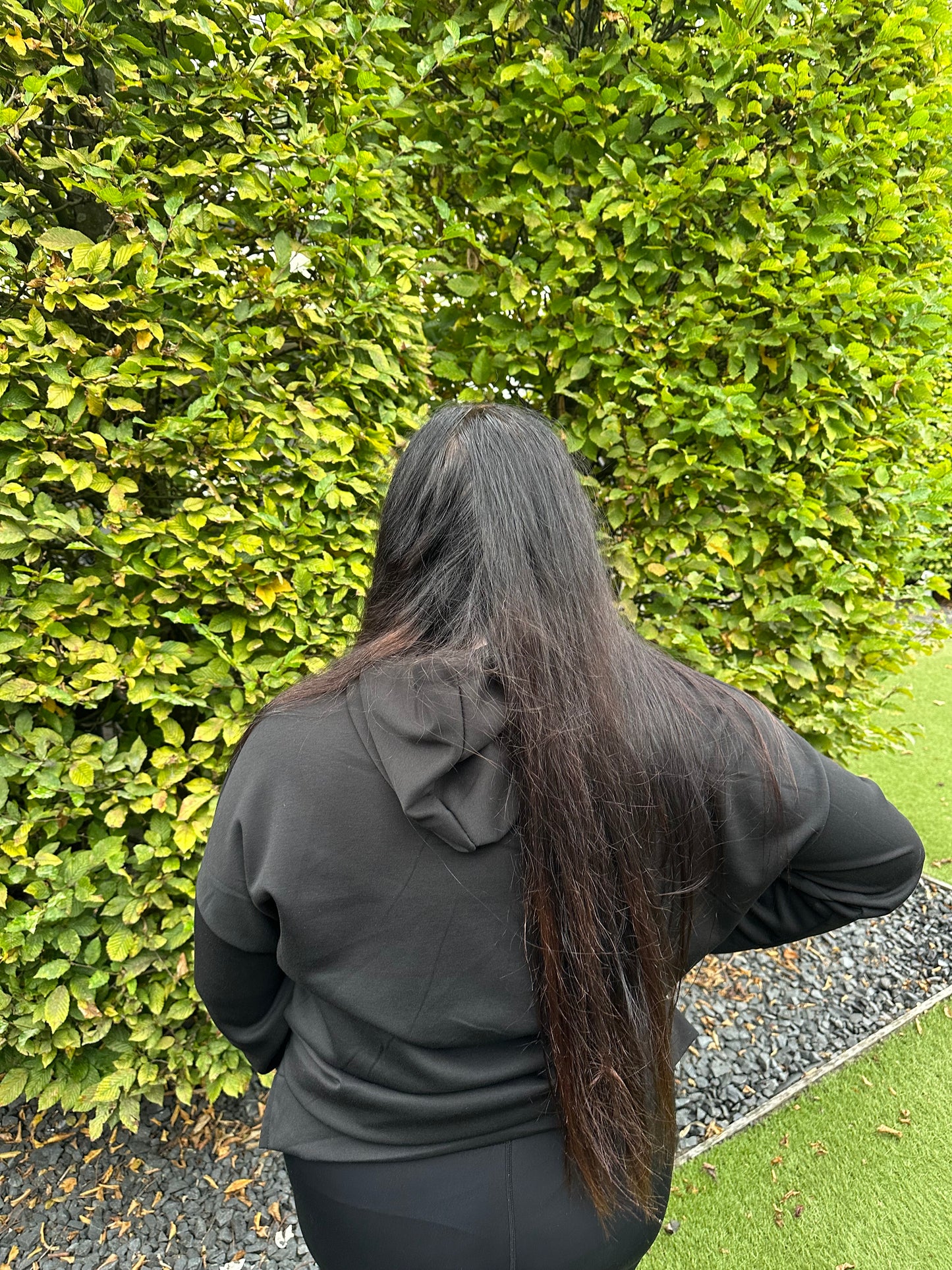 Hoodie met No 5 glitter ZWART