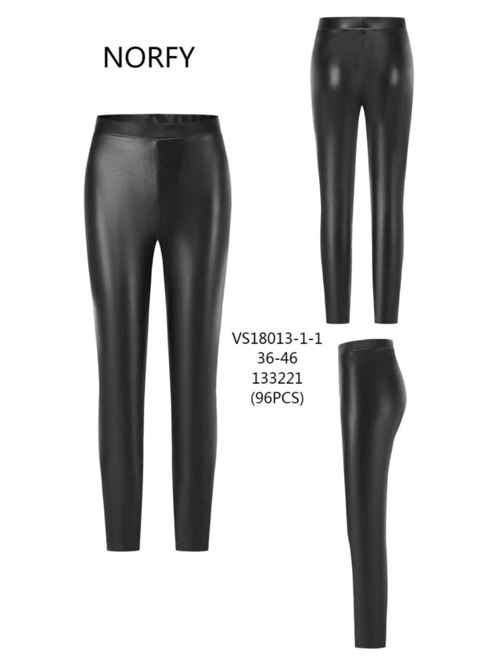 NORFY LEATHER LOOK legging zwart