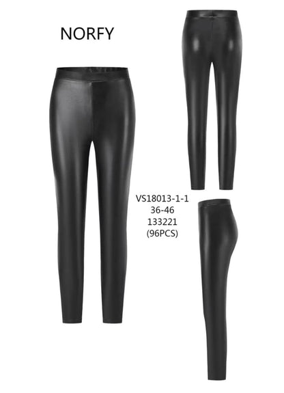 NORFY LEATHER LOOK legging zwart