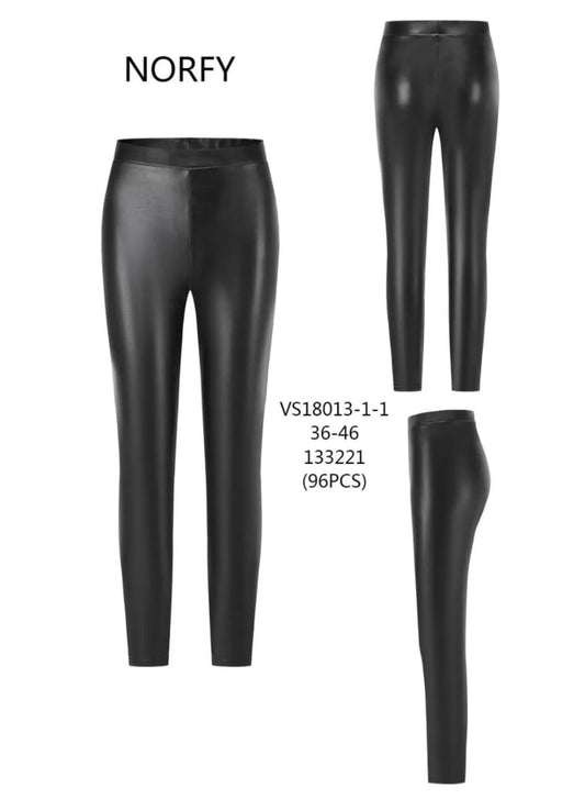 NORFY LEATHER LOOK legging zwart