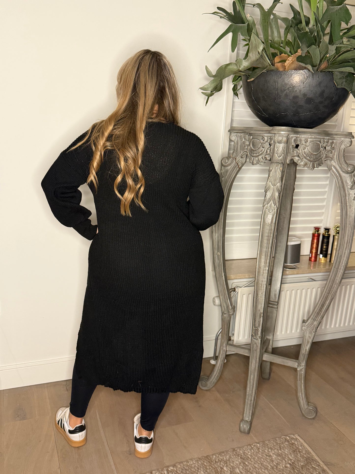 Vest met pofmouw ZWART