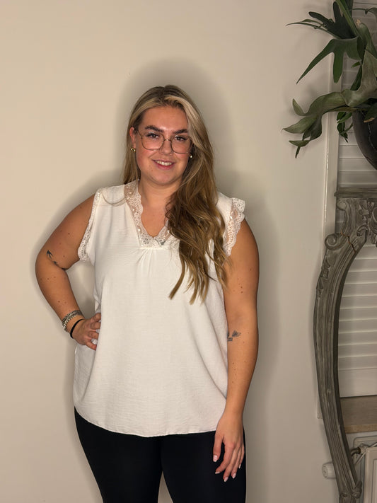 Hemd kant V hals OFF WHITE