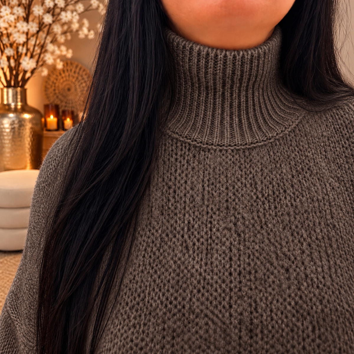 Trui turtle neck TAUPE