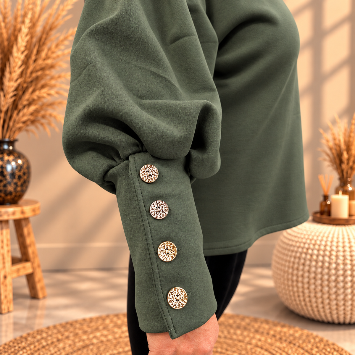 Sweater 4 knopen ARMY
