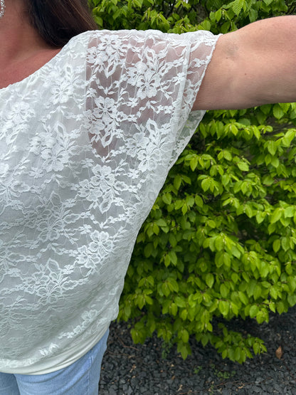 VLEERMUIS KORTE MOUW KANT OFF WHITE