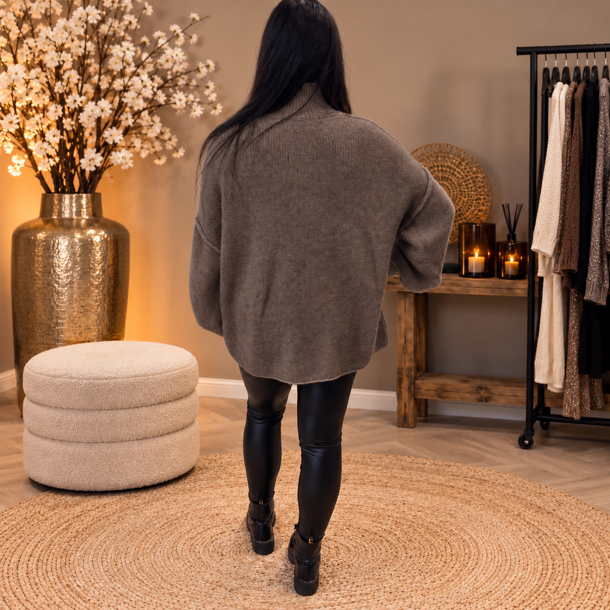 Trui turtle neck TAUPE