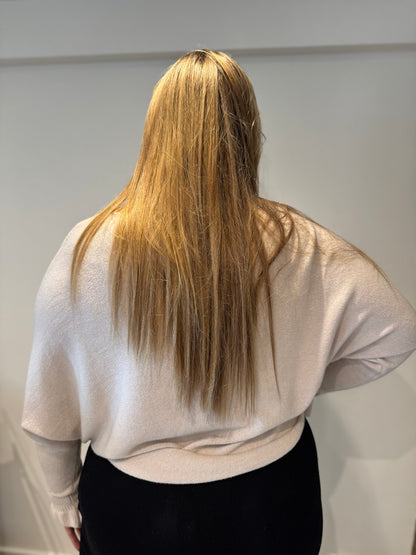 Vleermuistrui met trompetmouw BEIGE