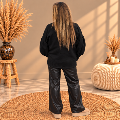 Sweater 4 knopen ZWART