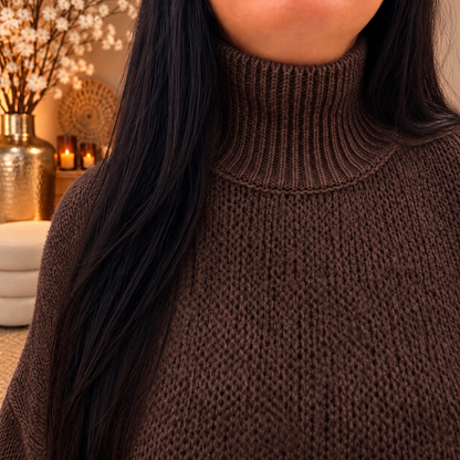 Trui turtle neck BRUIN
