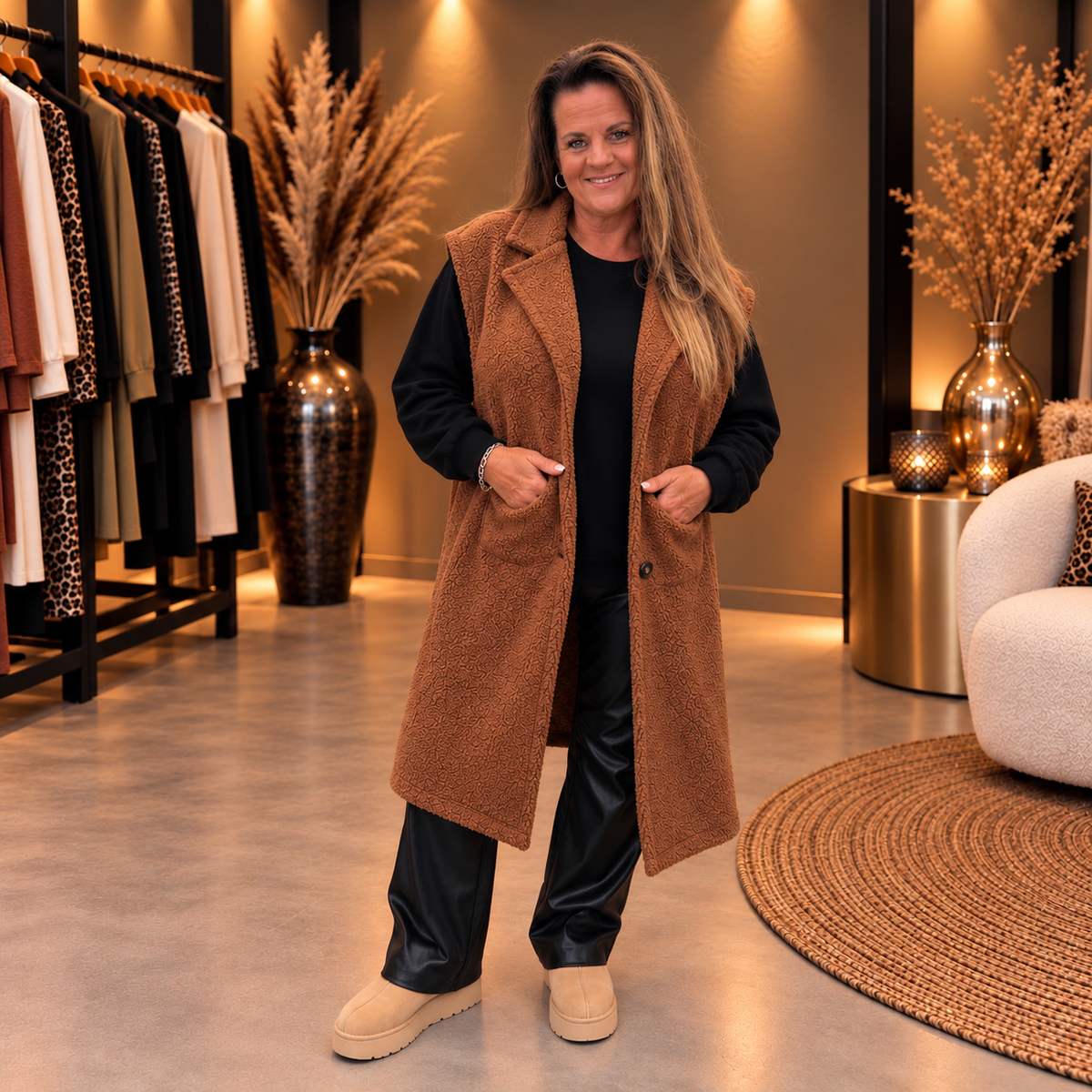 Teddy gilet BRUIN